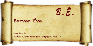 Barvan Éva névjegykártya